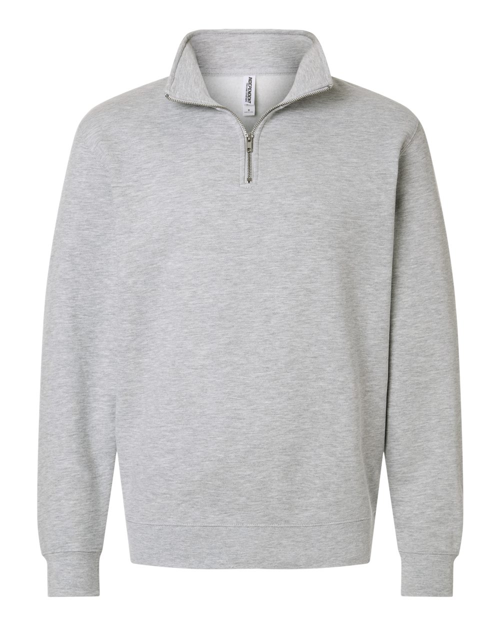 Midweight Quarter-Zip Pullover - Front - B00476353 - Grey Heather