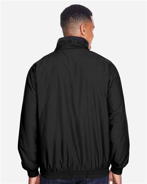 Unisex Fleece Lined Nylon Jacket - OnModelBack - B287B9508 - Black/ Black