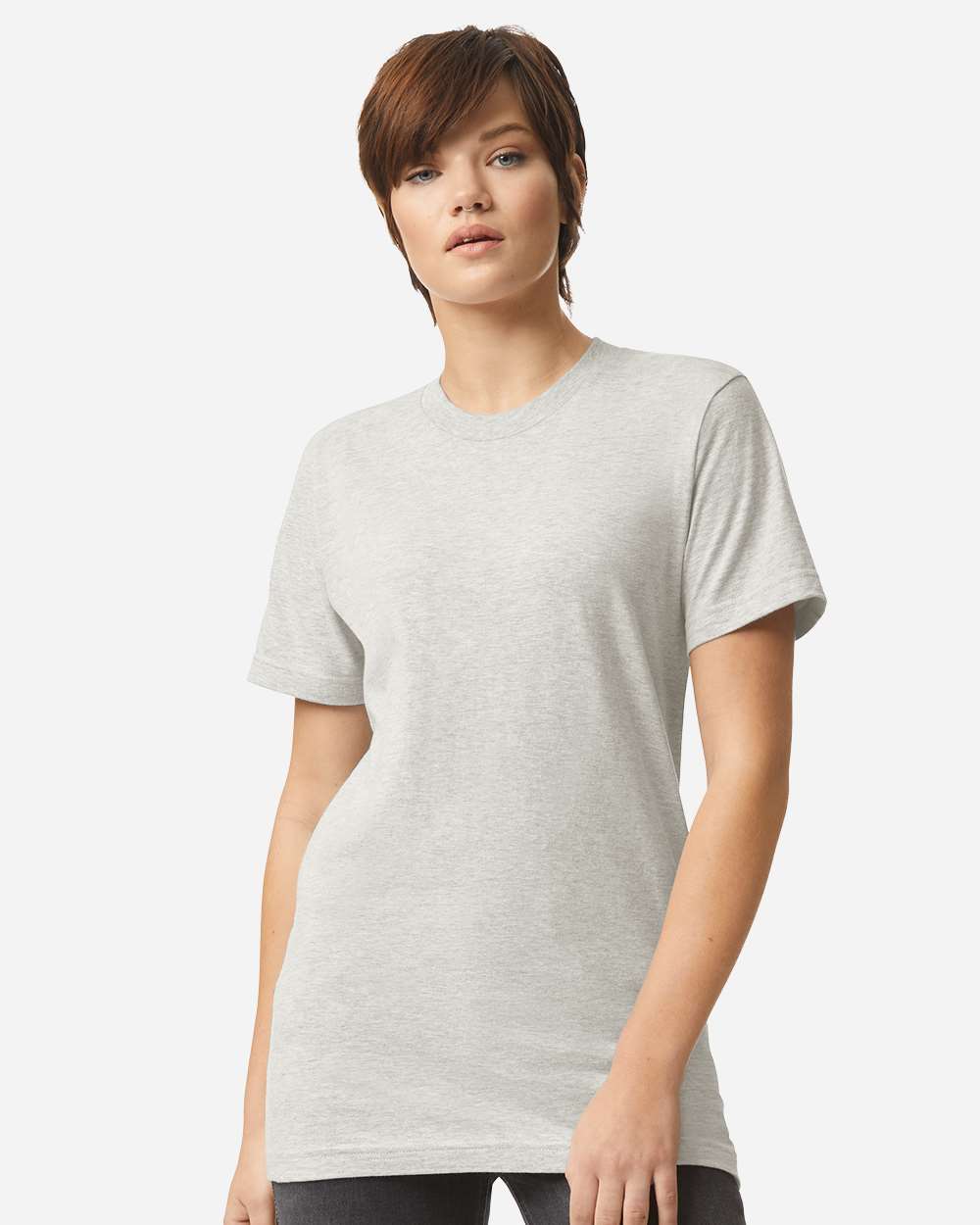 Fine Jersey Tee - OnModelFront - B00127332 - Heather Oatmeal