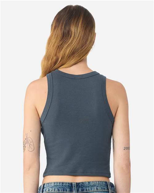 Women's Micro Rib Racer Tank - OnModelBack - B04006662 - Solid Vintage Navy Blend