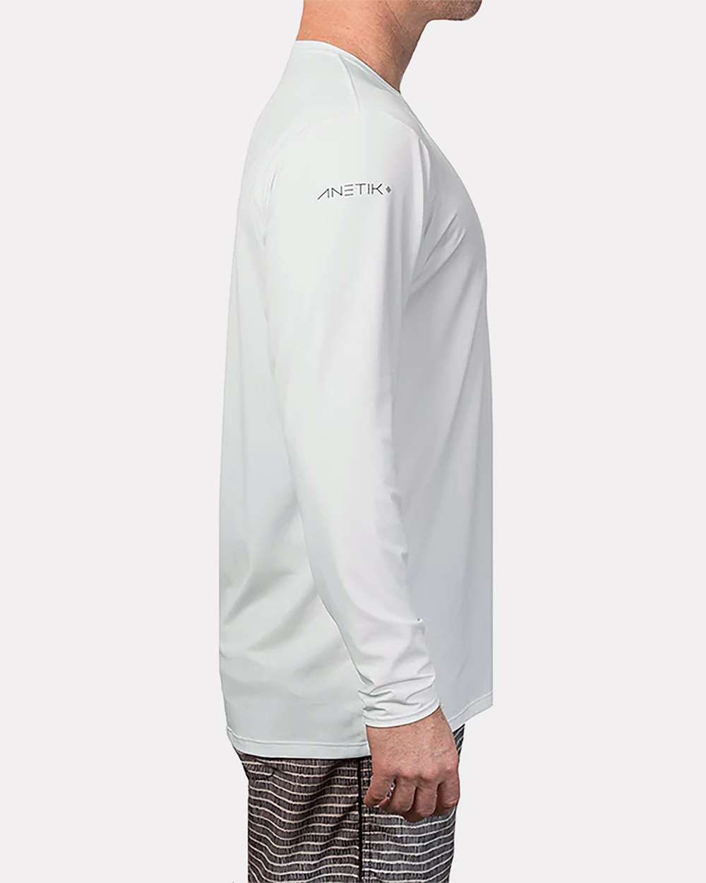 Men's Low Pro Tech Long Sleeve T-Shirt - OnModelSide - B00033003 - White Heathered