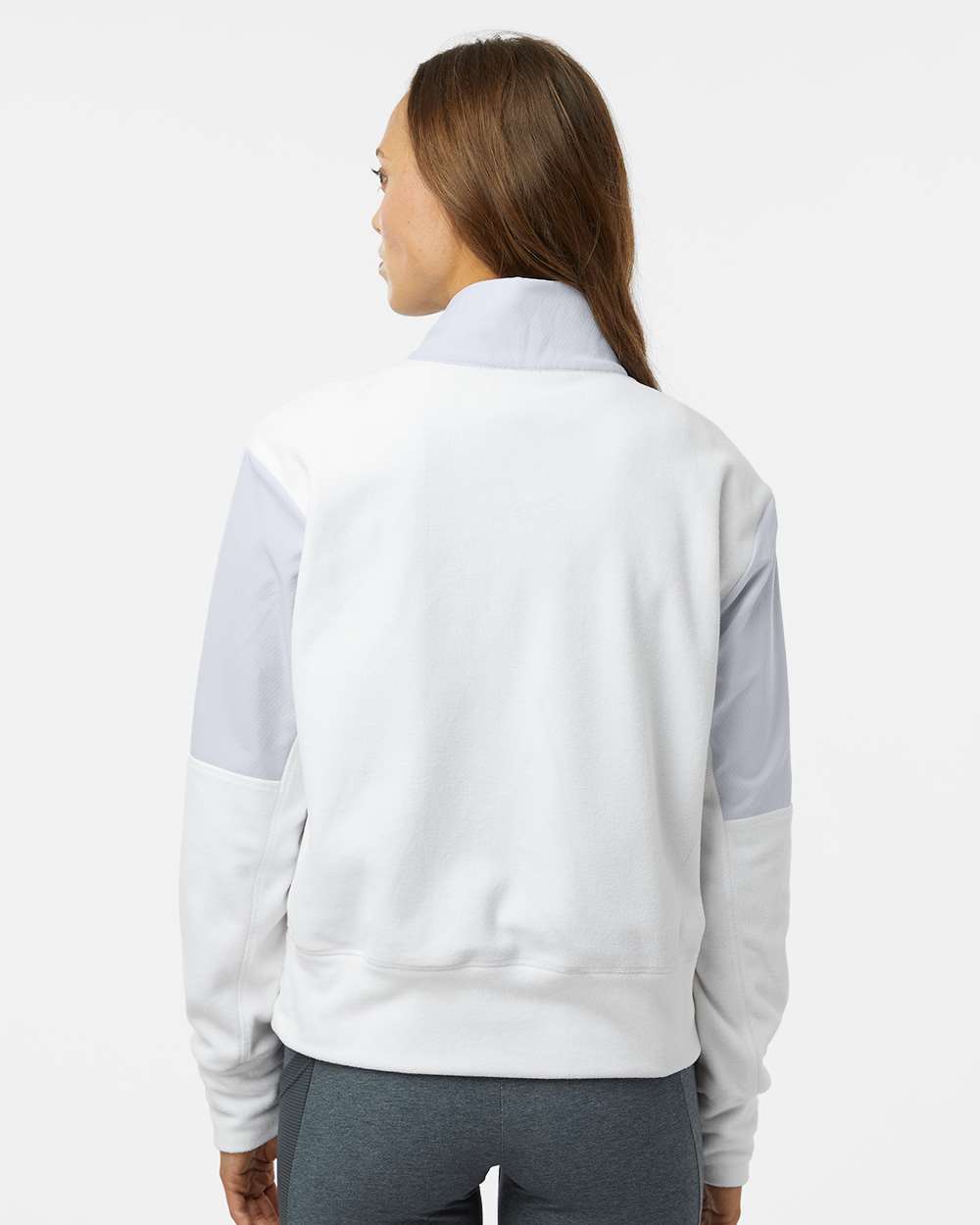 Women's Fleece Quarter-Zip Pullover - OnModelBack - B09953252 - Halo Blue