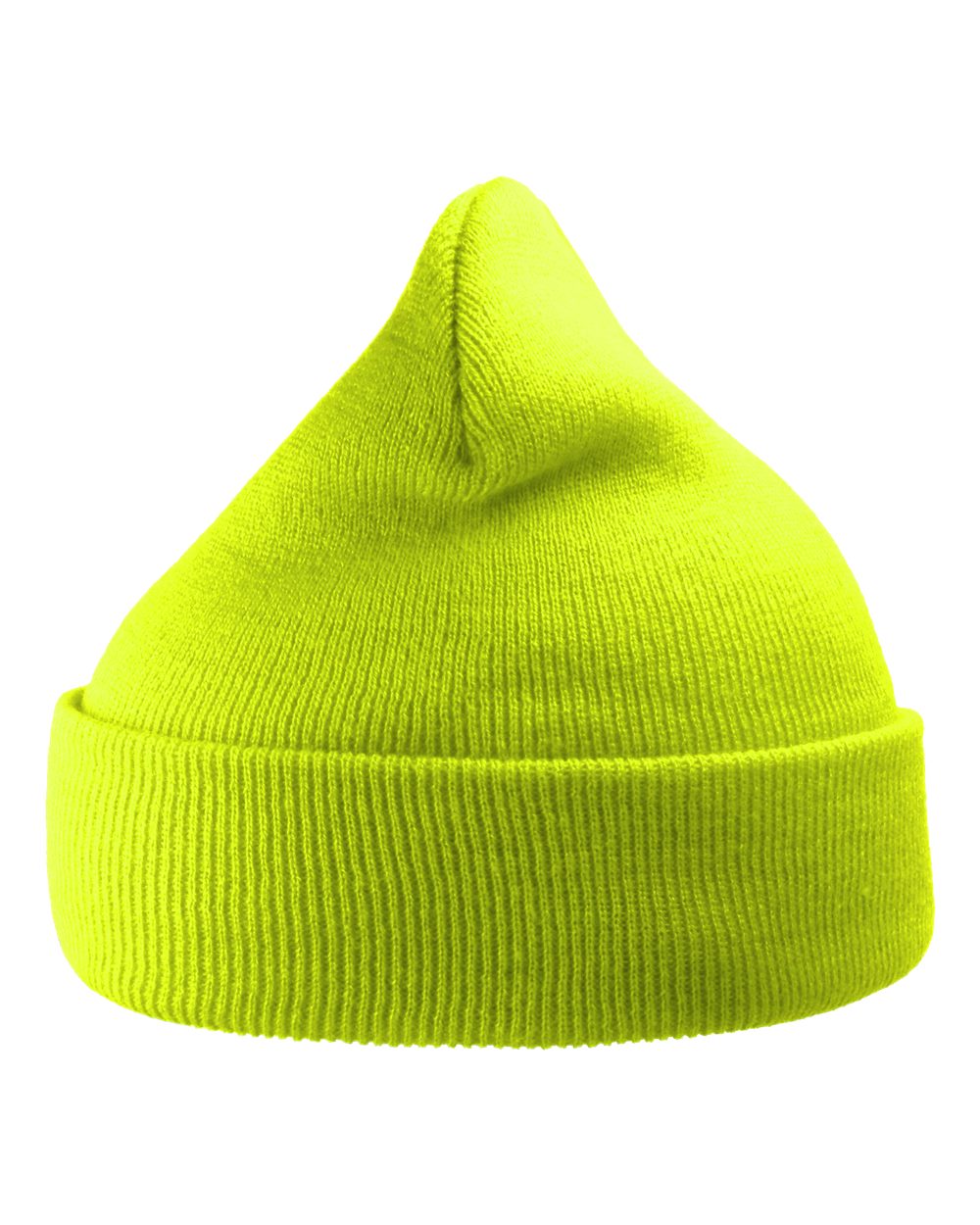 Sustainable 12" Knit Beanie - Back - B20695120 - Yellow Fluorescent