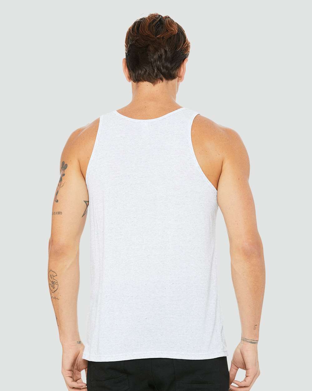 Unisex Triblend Tank - OnModelBack - B04206002 - White Fleck Triblend