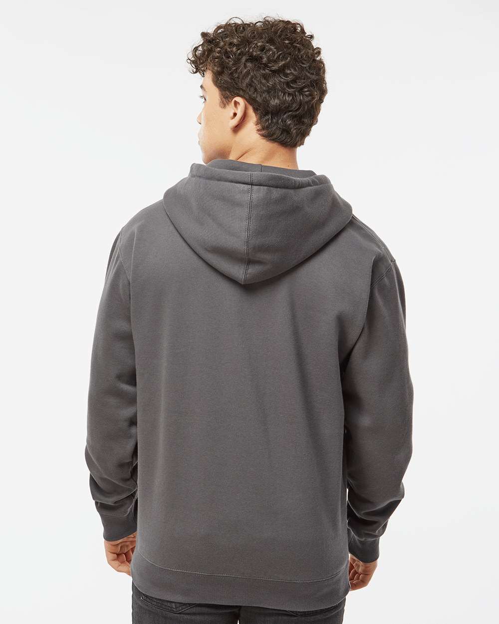 Unisex Heavyweight Full-Zip Hooded Sweatshirt - OnModelBack - B20476102 - Solid Charcoal