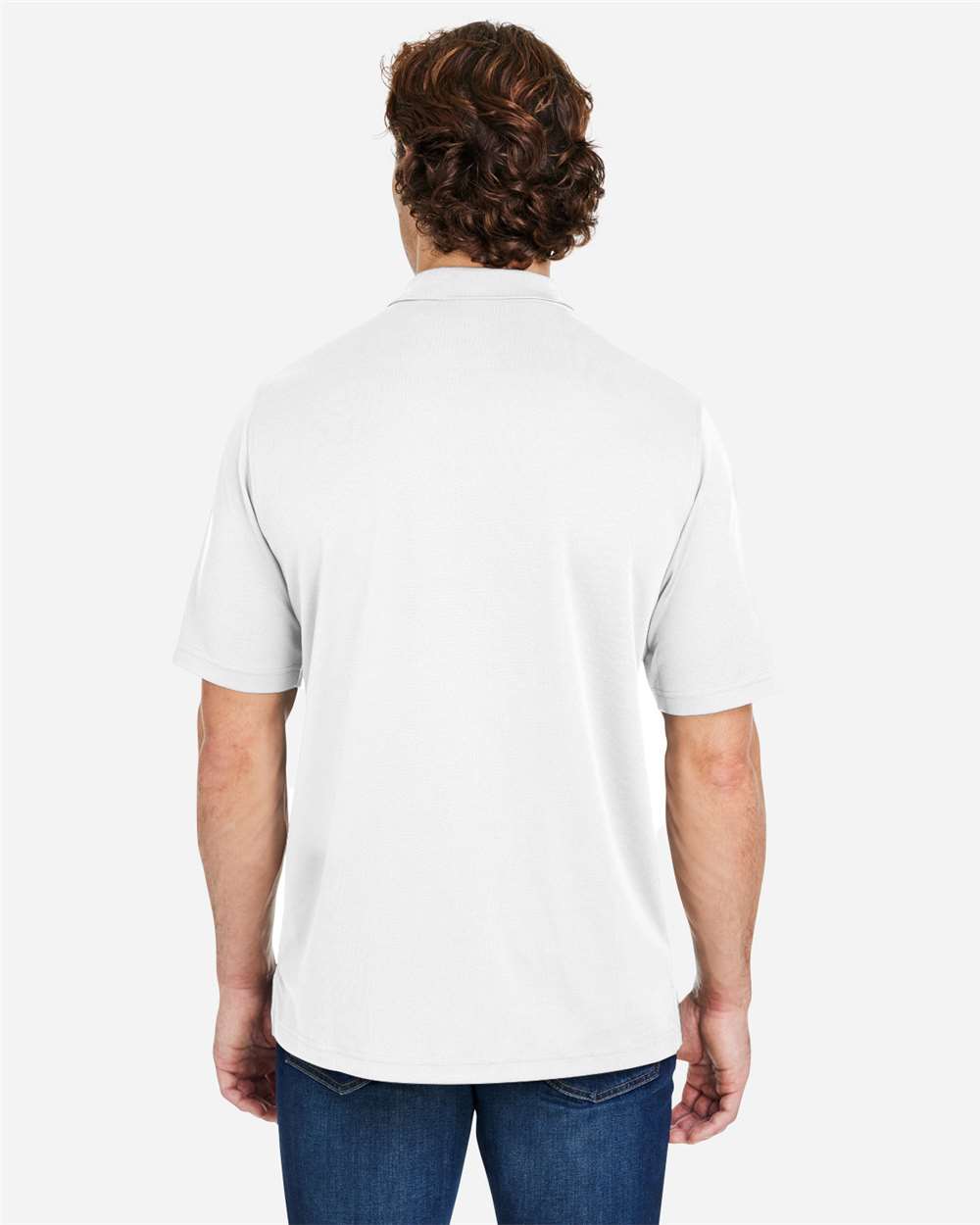 Men's Market Snag Protect Mesh Polo - OnModelBack - B259A7003 - White
