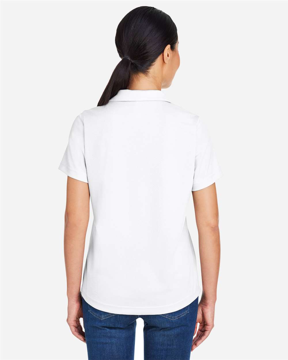 Women's Market Snag Protect Mesh Polo - OnModelBack - B260A7002 - White
