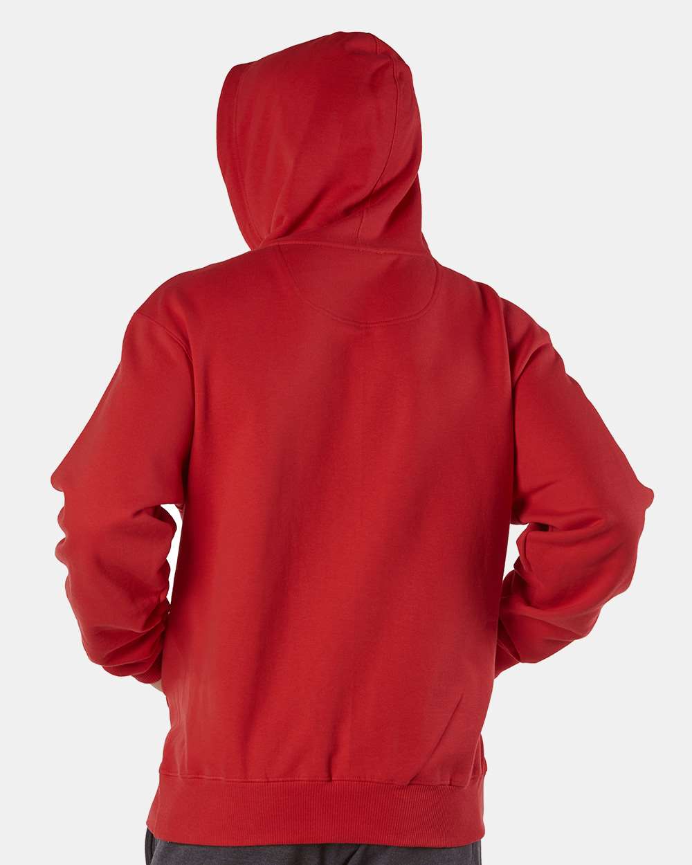 Men's Cotton Max Hooded Sweatshirt - OnModelBack - B21584703 - Scarlet