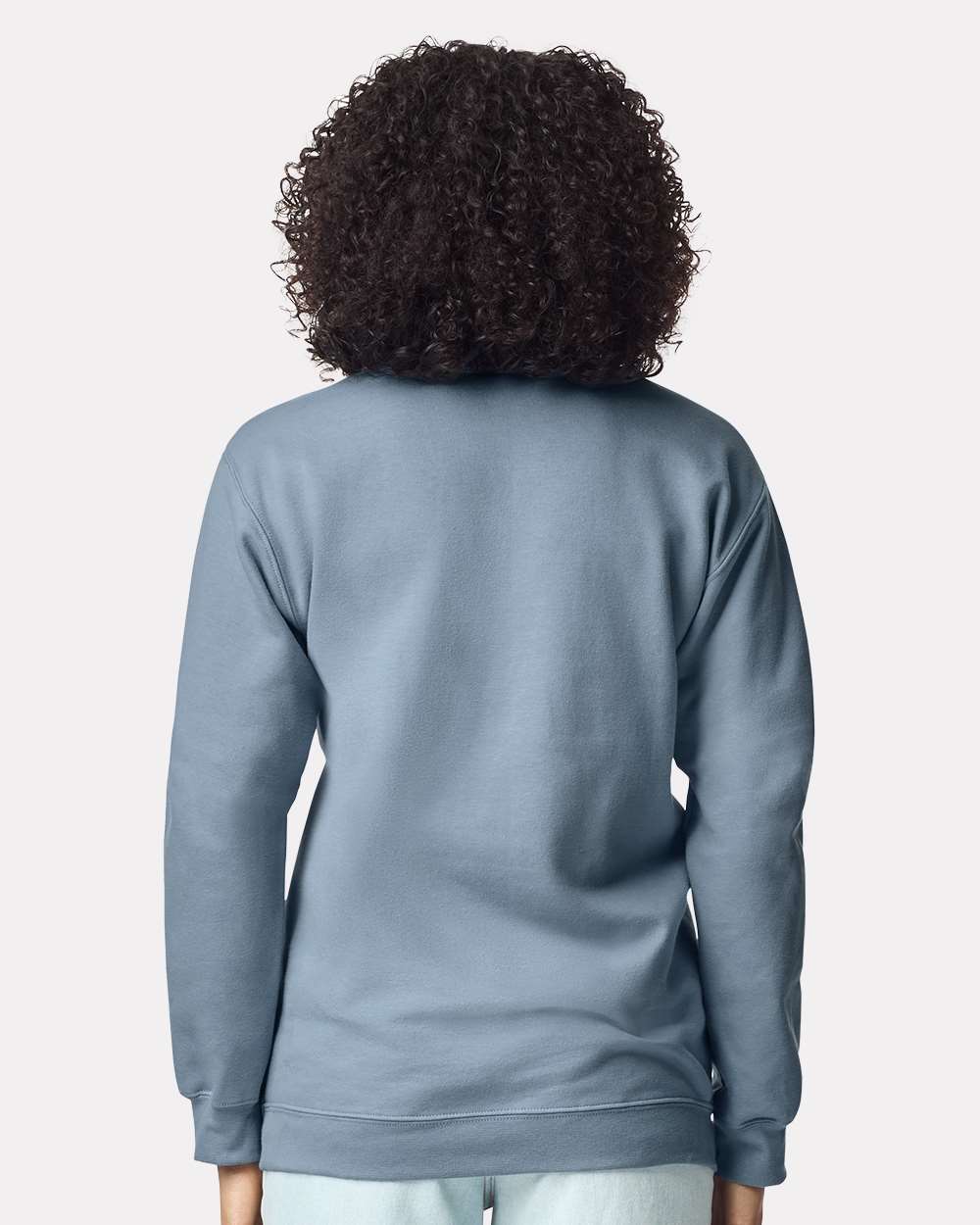 Unisex Softstyle® Midweight 1/4 Zip Sweatshirt - OnModelBack - B02660253 - Stone Blue