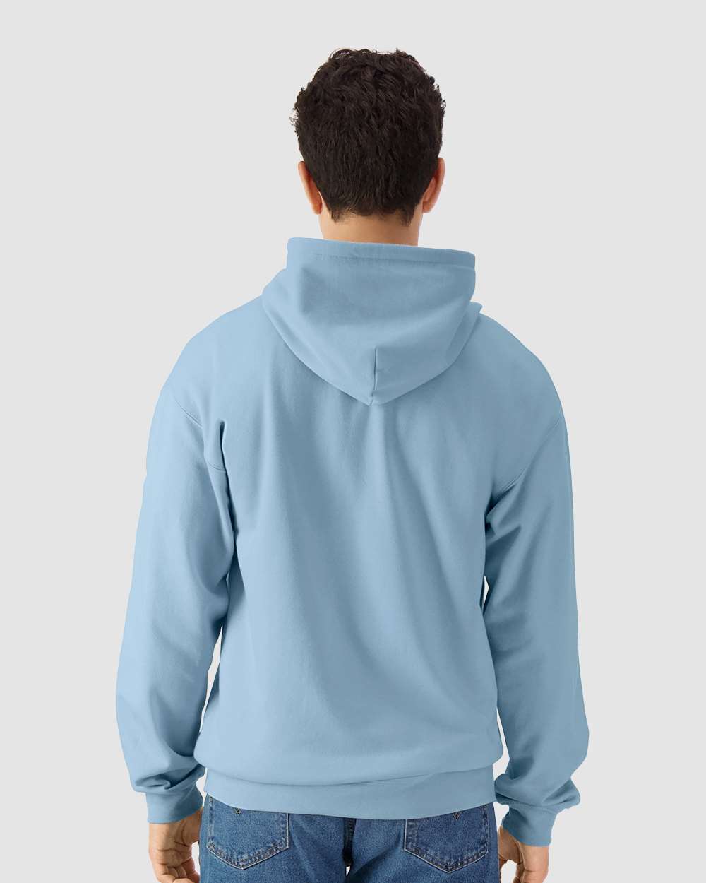Unisex Softstyle® Full-Zip Hooded Sweatshirt - OnModelBack - B24260753 - Stone Blue