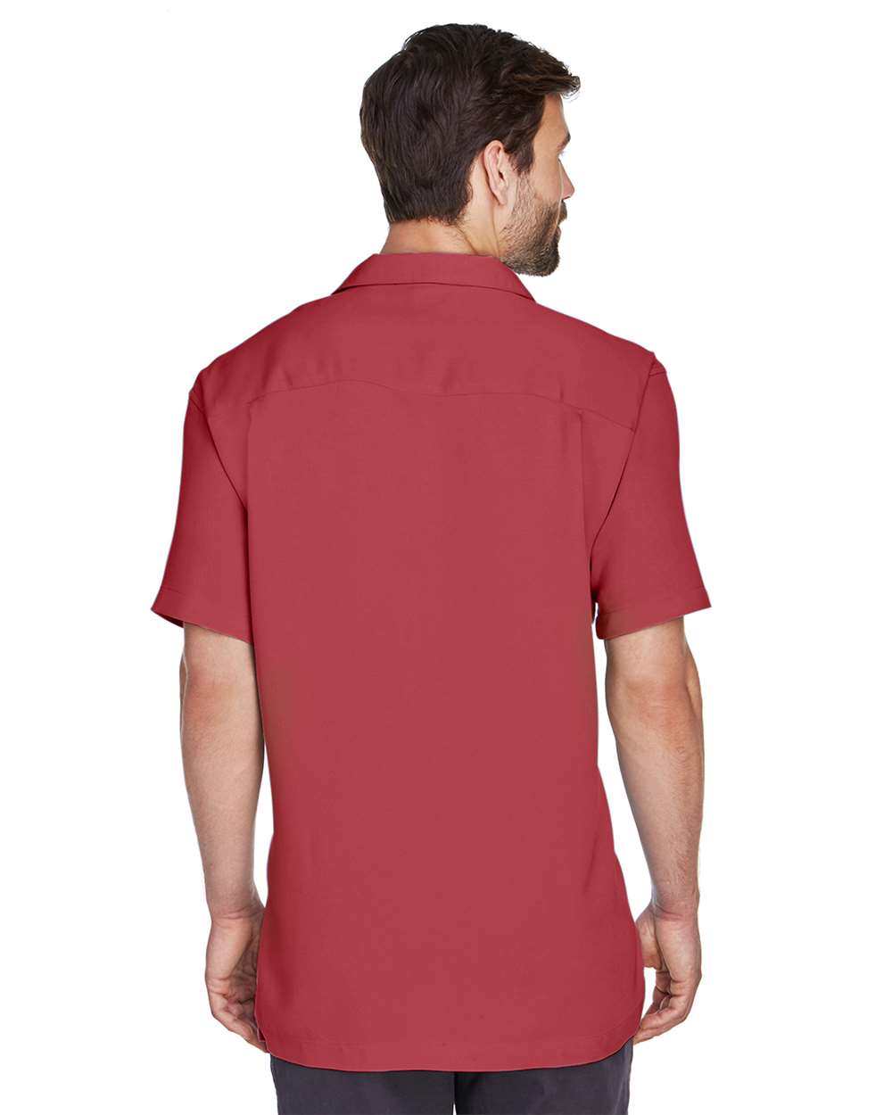 Men's Bahama Cord Camp Shirt - OnModelBack - B253B9703 - Tile Red
