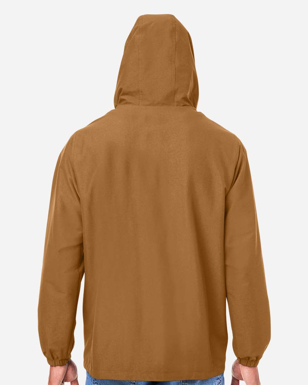 Unisex Flex Twill Hooded Jacket - OnModelBack - B286B9602 - Duck Brown