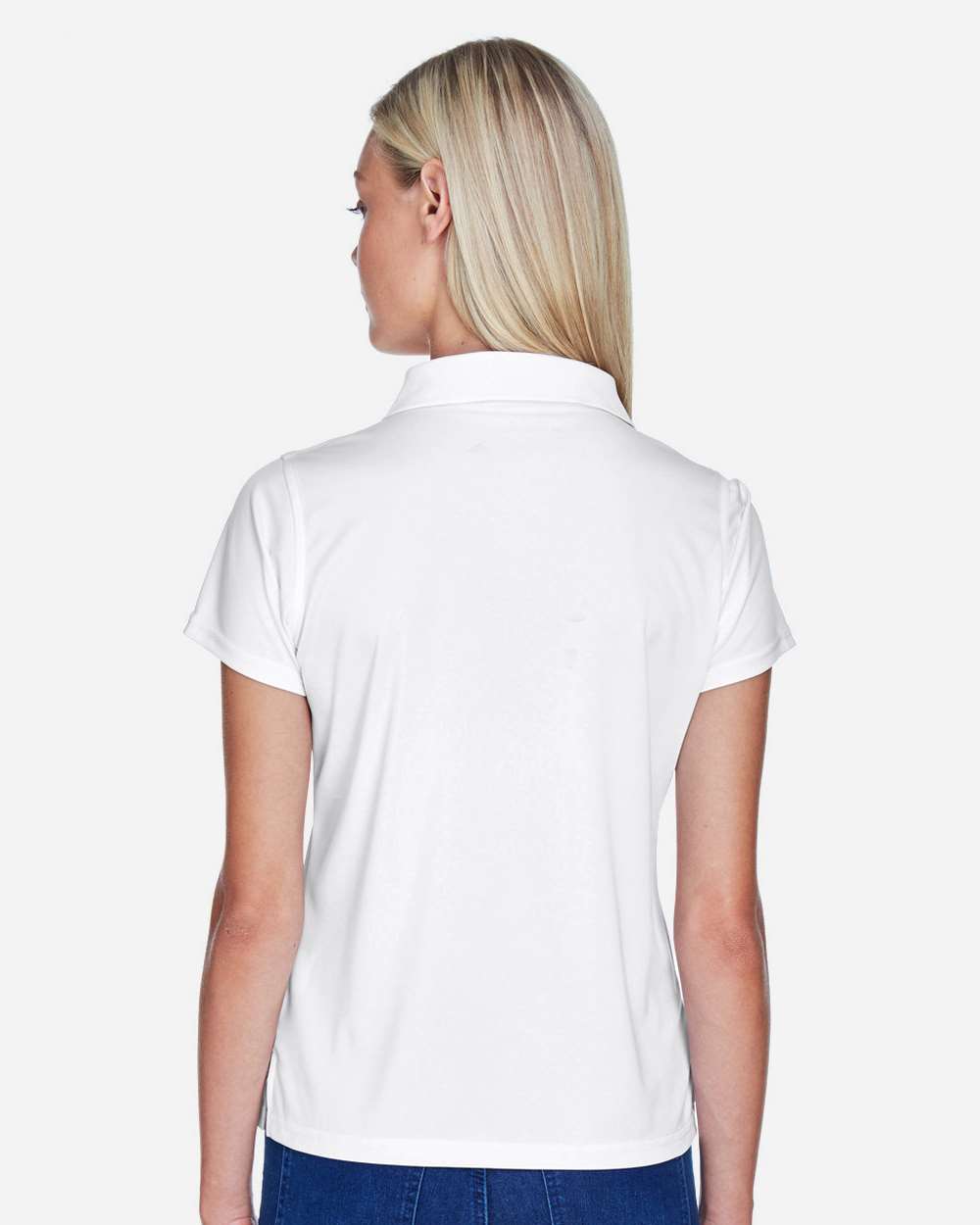 Women's Polyester Jersey Polo - OnModelBack - B210B9003 - White