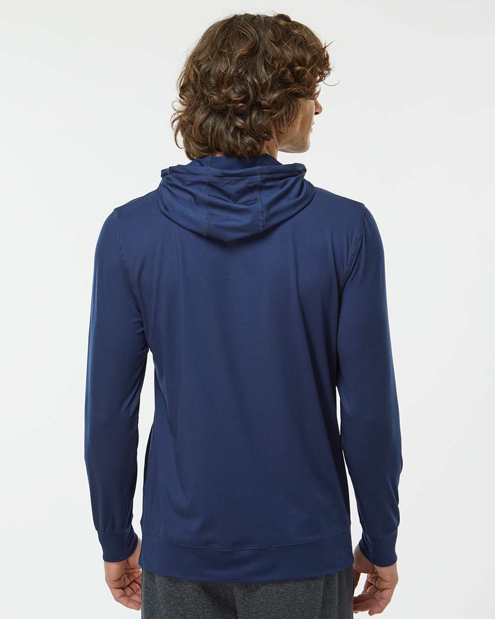 Men's Eco Revive™ Ventura Soft Knit Hooded Sweatshirt - OnModelBack - B30964653 - Navy
