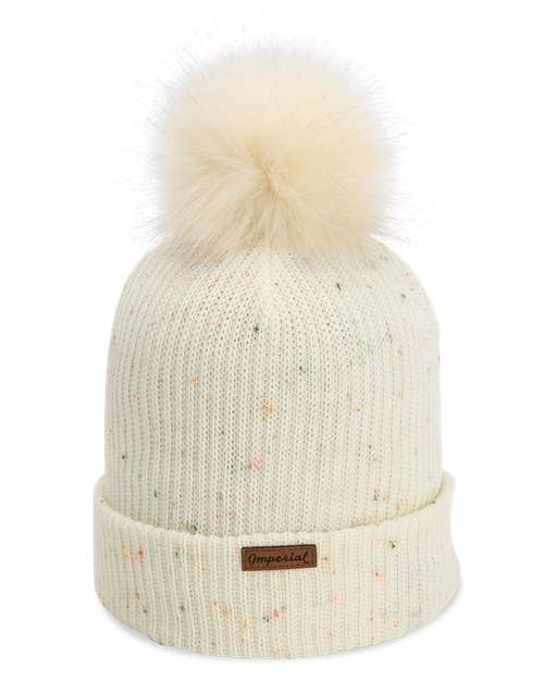 The Montage Pom Cuffed Beanie - Back - B12295240 - Putty
