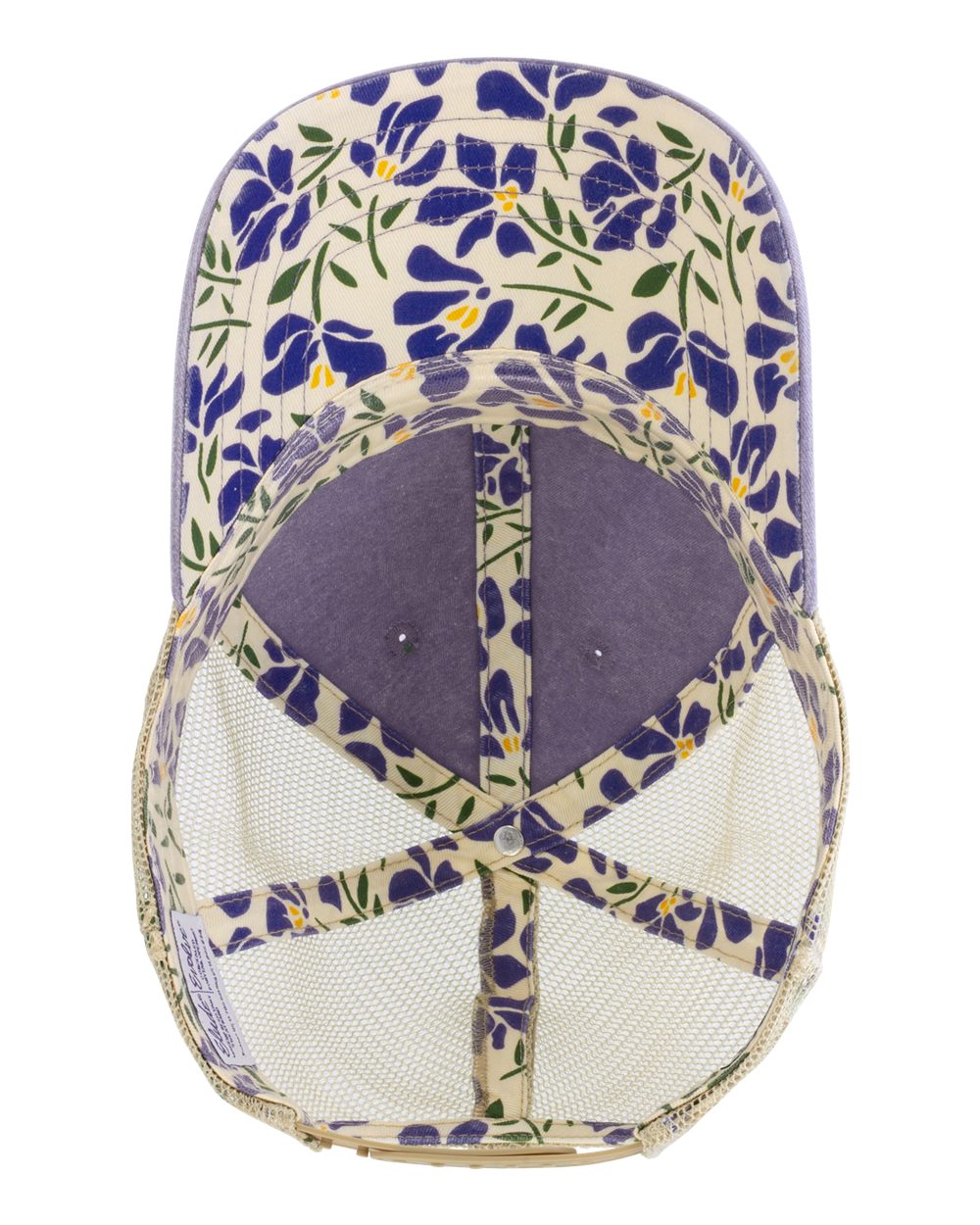 Women's Washed Mesh-Back Cap - Side - B97295070 - Violet/ Floral/ Khaki