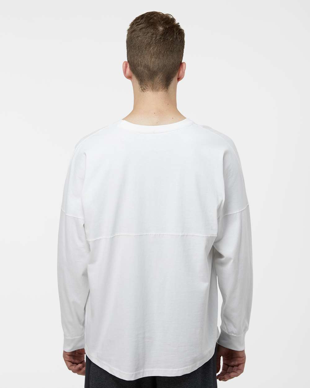Unisex Game Day Jersey Long Sleeve T-Shirt - OnModelBack - B22328002 - White