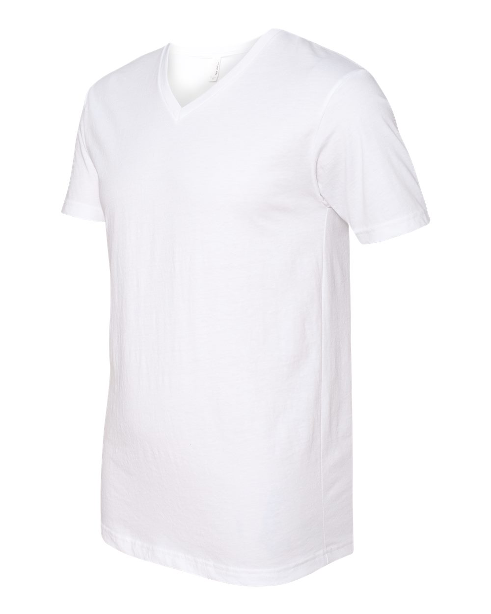 Men's CVC V-Neck T-Shirt - Side - B21918003 - White