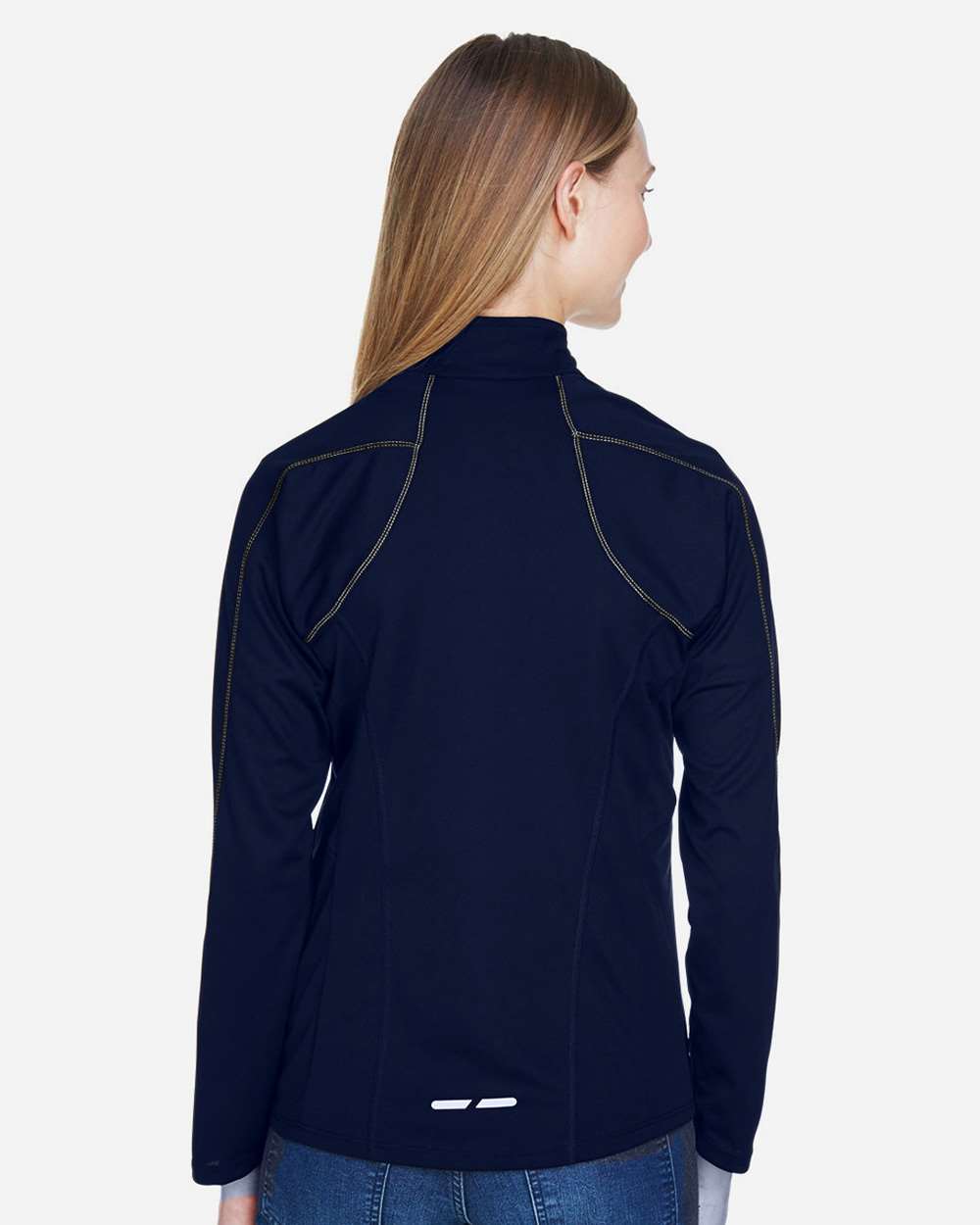 Women's Radar Performance Quarter-Zip Pullover - OnModelBack - B117D3652 - Classic Navy