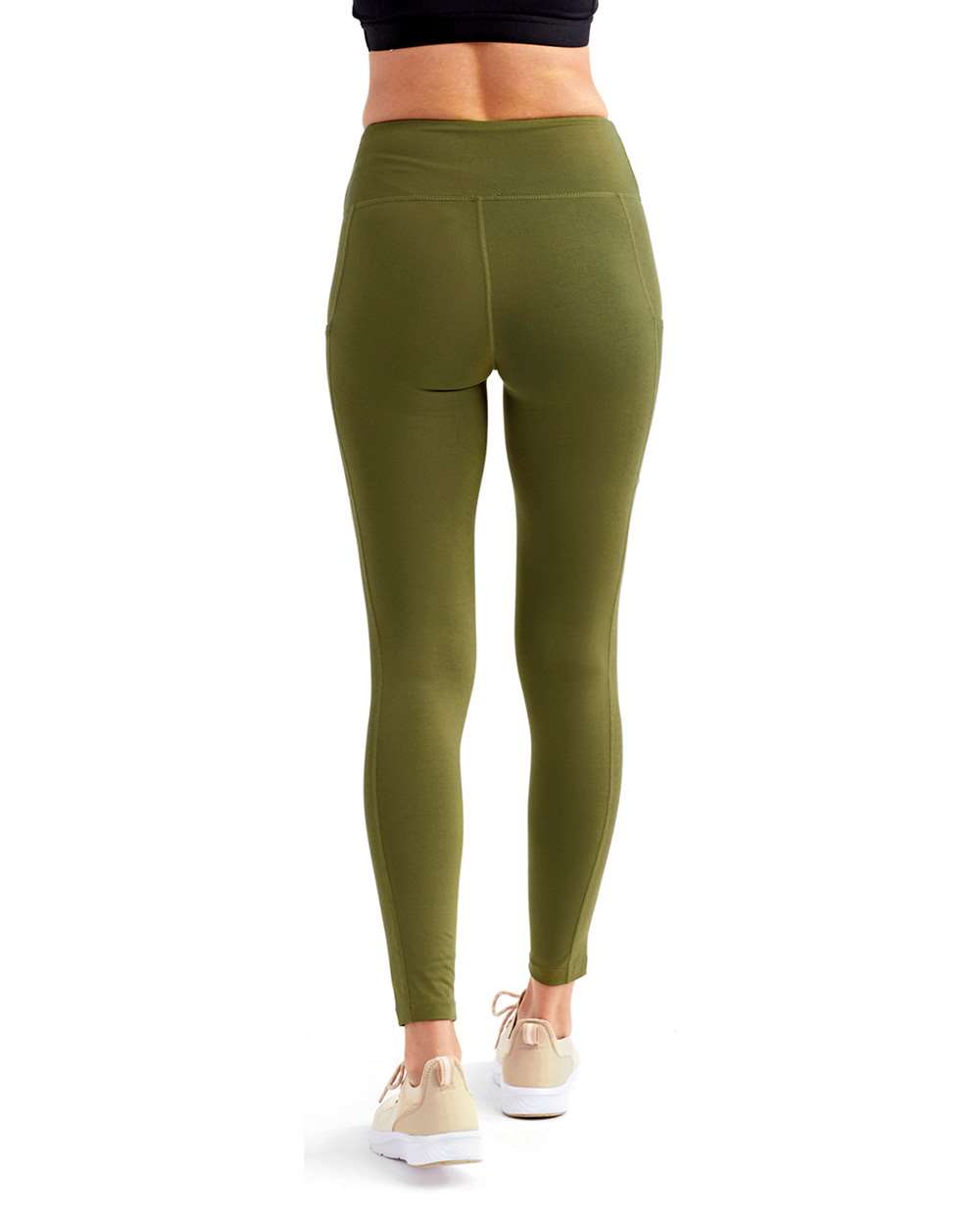 Women's Mesh Pocket Danica Leggings - OnModelBack - B856A2542 - Olive