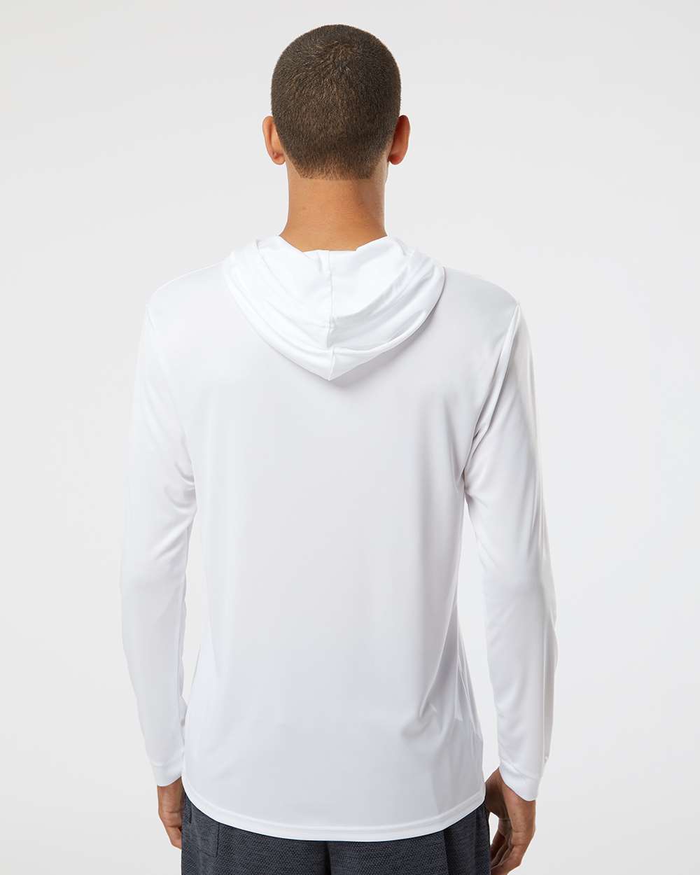 Unisex Bahama Performance Hooded Long Sleeve T-Shirt - OnModelBack - B10571002 - White