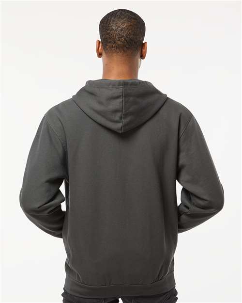 Unisex Full-Zip Hooded Sweatshirt - OnModelBack - B10359599 - Charcoal