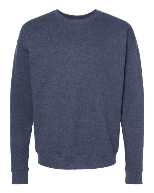Unisex Fleece Crewneck Sweatshirt - Front - B10459259 - Heather Denim