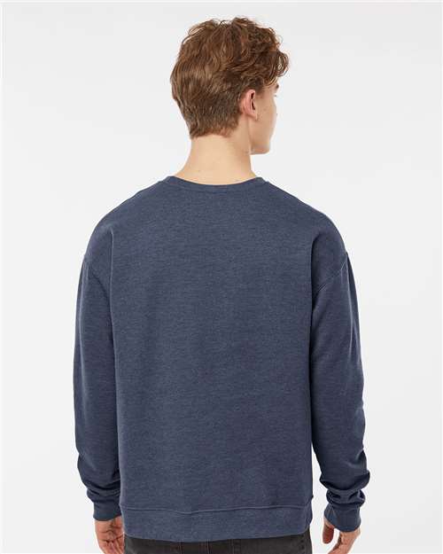 Unisex Fleece Crewneck Sweatshirt - OnModelBack - B10459259 - Heather Denim
