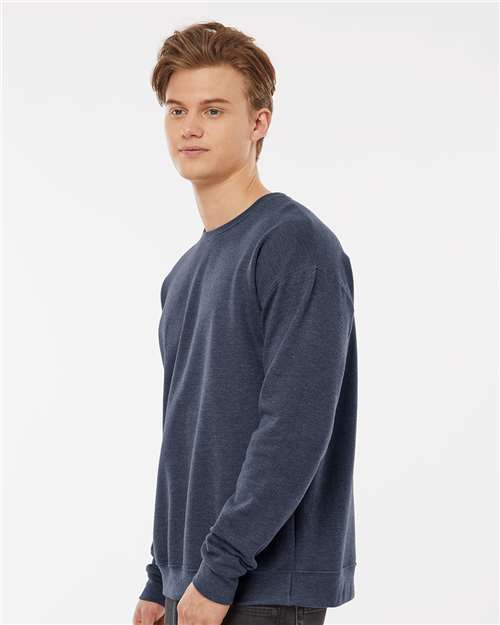 Unisex Fleece Crewneck Sweatshirt - OnModelSide - B10459259 - Heather Denim