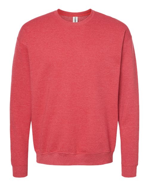 Unisex Fleece Crewneck Sweatshirt - Front - B10459709 - Heather Red