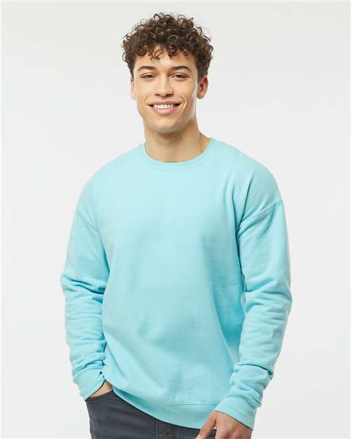 Unisex Fleece Crewneck Sweatshirt - OnModelFront - B10459129 - Purist Blue