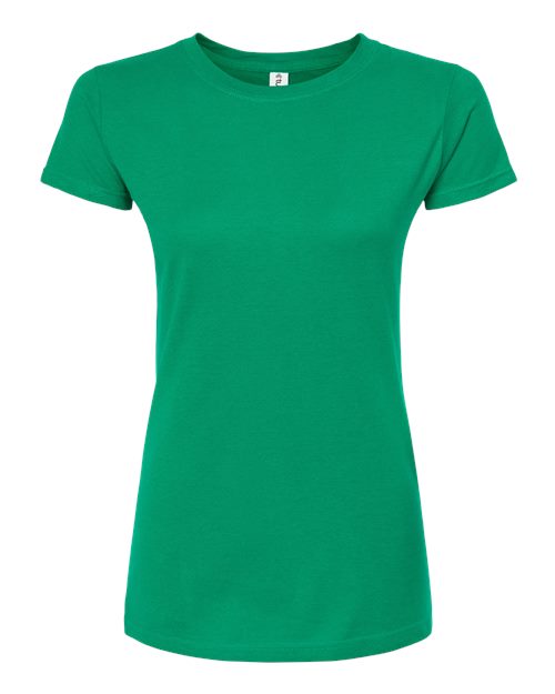 Women's Fine Jersey Slim Fit T-Shirt - Front - B20159118 - Kelly Green