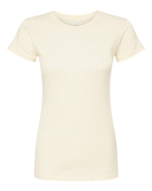Women's Fine Jersey Slim Fit T-Shirt - Front - B20159248 - Natural