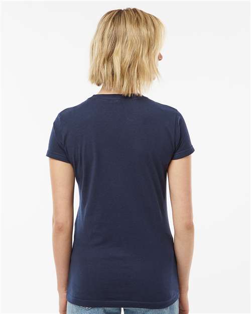 Women's Fine Jersey Slim Fit T-Shirt - OnModelBack - B20159658 - Navy
