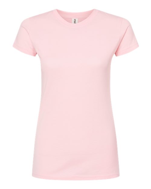 Women's Fine Jersey Slim Fit T-Shirt - Front - B20159128 - Pink