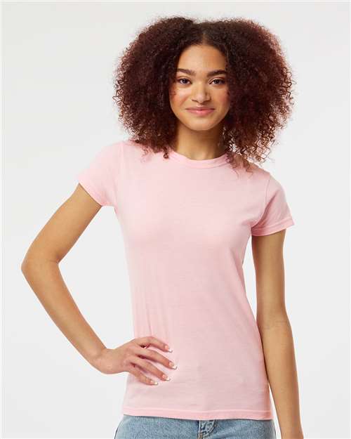 Women's Fine Jersey Slim Fit T-Shirt - OnModelFront - B20159128 - Pink
