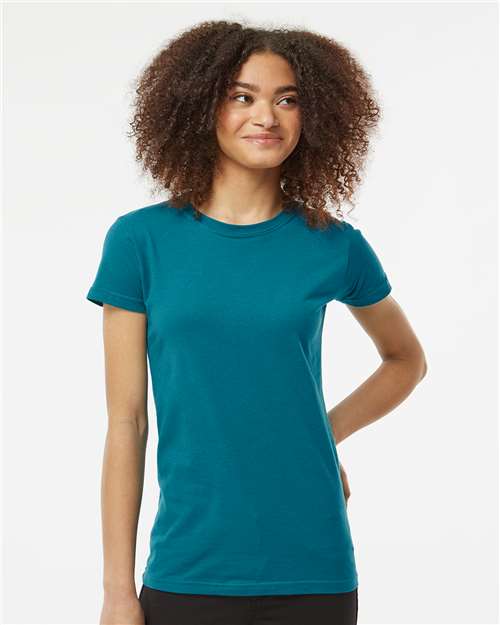 Women's Fine Jersey Slim Fit T-Shirt - OnModelFront - B20159144 - Teal