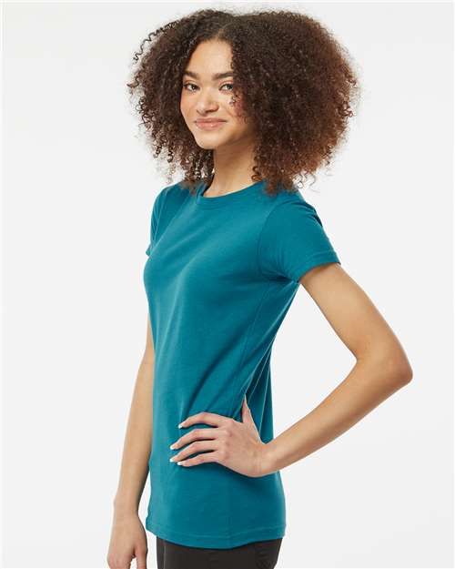 Women's Fine Jersey Slim Fit T-Shirt - OnModelSide - B20159144 - Teal