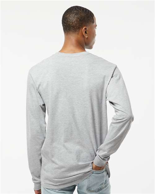 Unisex Heavyweight Jersey Long Sleeve T-Shirt - OnModelBack - B31059109 - Heather Grey