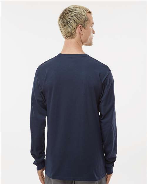 Unisex Heavyweight Jersey Long Sleeve T-Shirt - OnModelBack - B31059659 - Navy