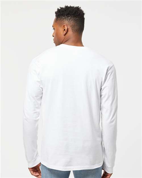Unisex Heavyweight Jersey Long Sleeve T-Shirt - OnModelBack - B31059009 - White