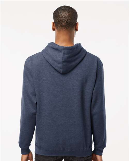 Unisex Fleece Hooded Sweatshirt - OnModelBack - B31359259 - Heather Denim