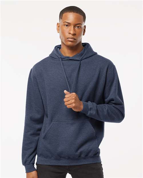 Unisex Fleece Hooded Sweatshirt - OnModelFront - B31359259 - Heather Denim
