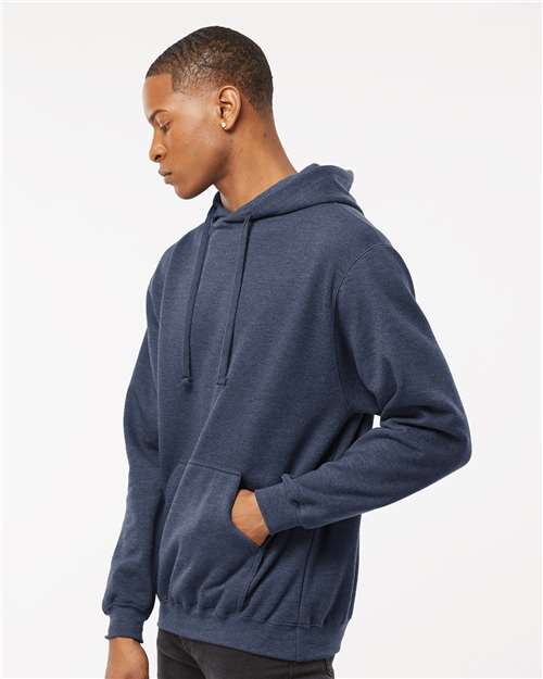 Unisex Fleece Hooded Sweatshirt - OnModelSide - B31359259 - Heather Denim