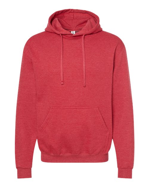 Unisex Fleece Hooded Sweatshirt - Front - B31359709 - Heather Red