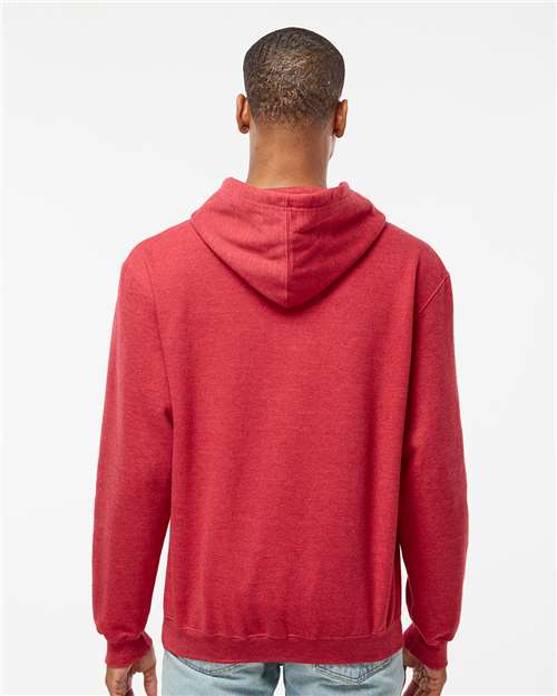 Unisex Fleece Hooded Sweatshirt - OnModelBack - B31359709 - Heather Red