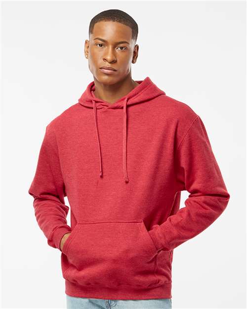 Unisex Fleece Hooded Sweatshirt - OnModelFront - B31359709 - Heather Red