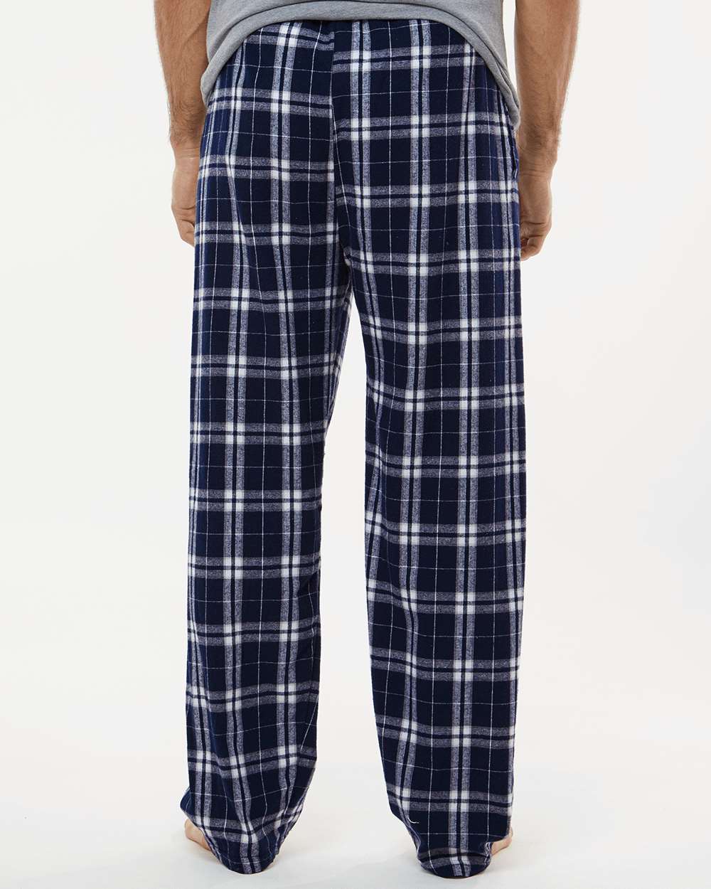 Harley Flannel Pants - OnModelBack - B13203651 - Navy/ Silver