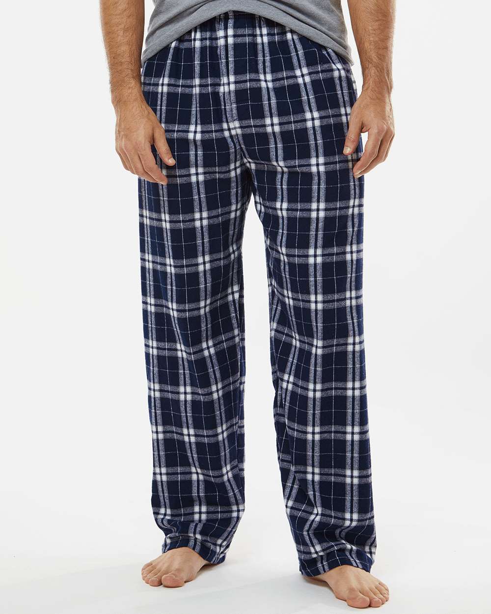 Harley Flannel Pants - OnModelFront - B13203651 - Navy/ Silver