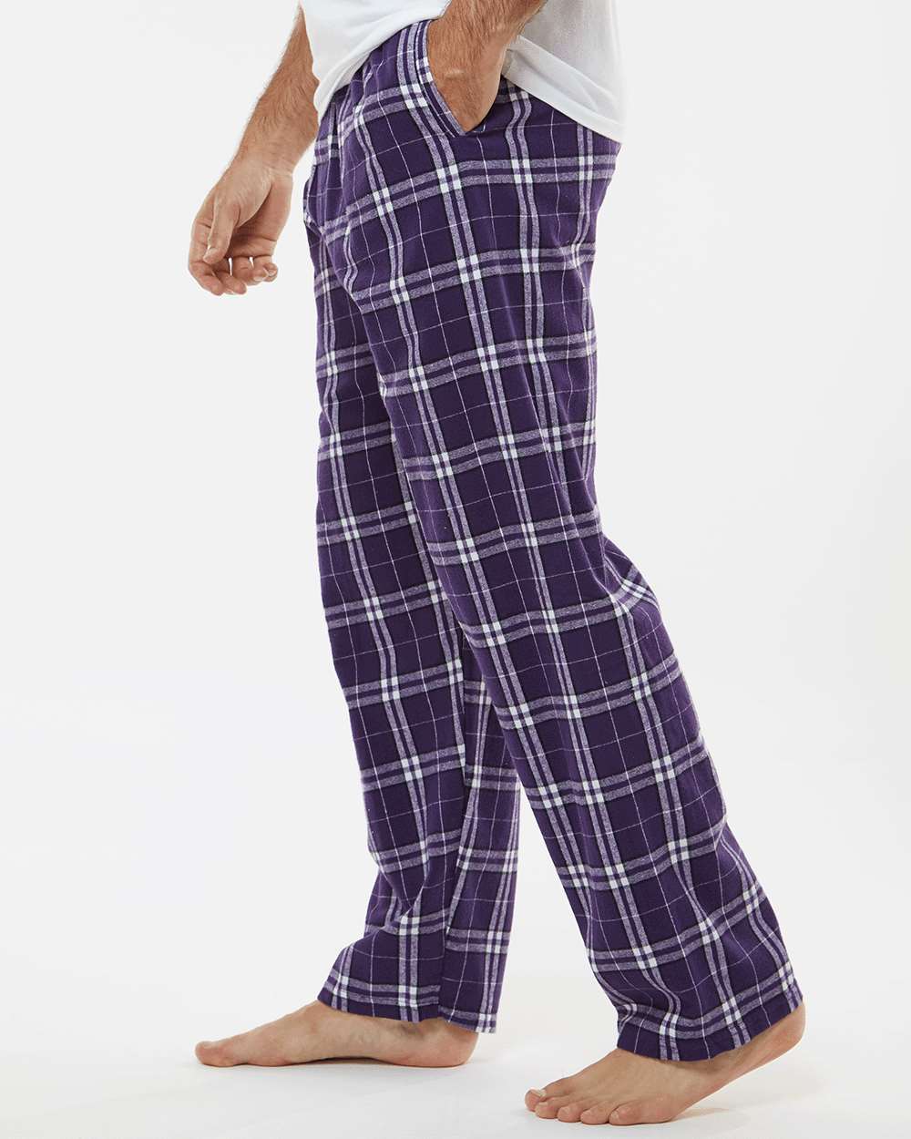 Harley Flannel Pants - OnModelSide - B13203151 - Purple/ White
